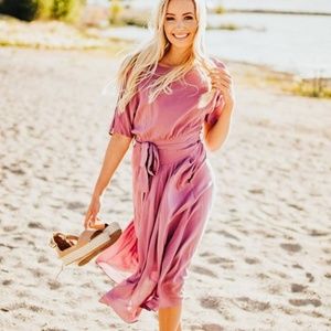 Roolee piper scoot navy midi dress large